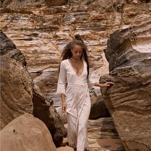 Elegant White Wrap Dress